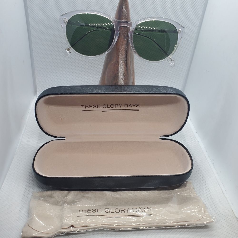 These Glory Days Clear Sunglasses, Case, & Cleaning Cloth